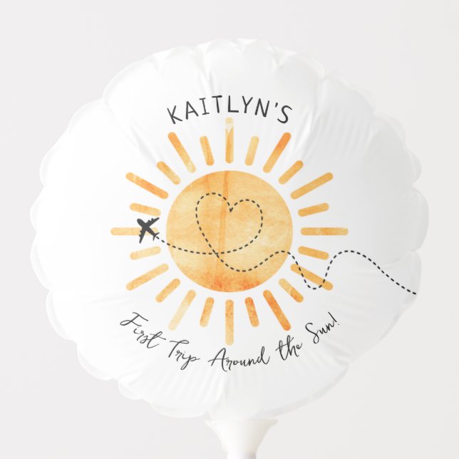 First Trip Around The Sun 1st Birthday Balloon (Front)