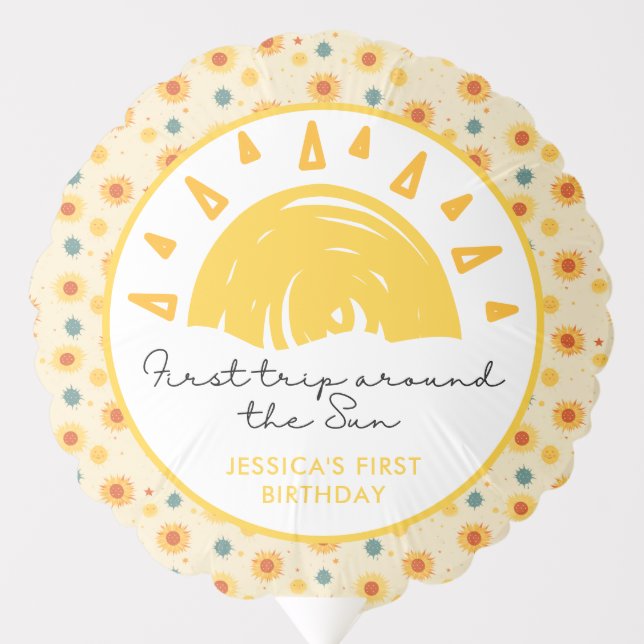 First Trip Around the Sun 1st Birthday Balloon (Front)