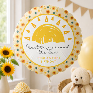 First Trip Around the Sun 1st Birthday Balloon