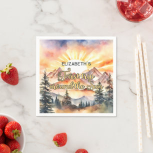 First Trip Around the Sun 1st Birthday Boho Nature Napkins