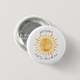 First Trip Around The Sun 1st Birthday Button