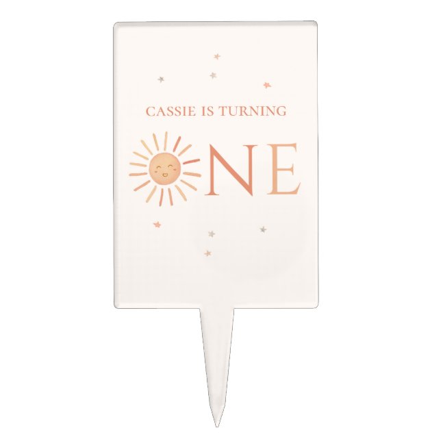 First Trip Around The Sun 1st Birthday Cake Topper (Front)