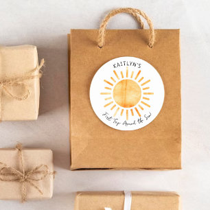 First Trip Around The Sun 1st Birthday Classic Round Sticker