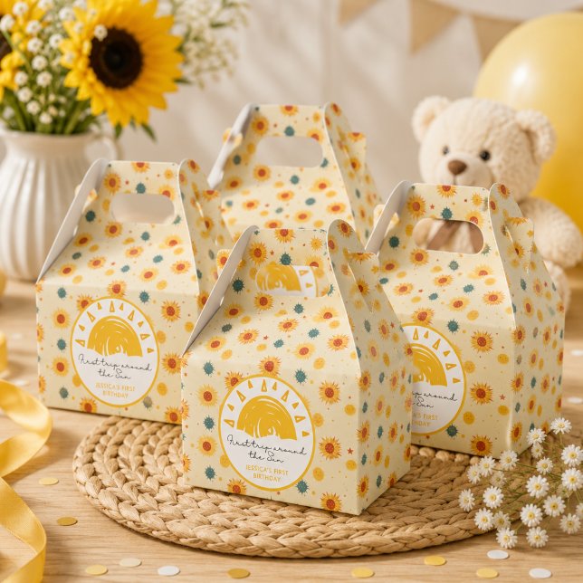 First Trip Around the Sun 1st Birthday Favor Boxes (First Trip Around the Sun 1st Birthday Favor Boxes)