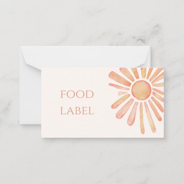 First Trip Around The Sun 1st Birthday Food Label Note Card (Front)