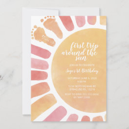 First Trip Around the Sun 1st Birthday Invitation