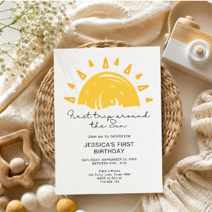 First Trip Around the Sun 1st Birthday Invitation