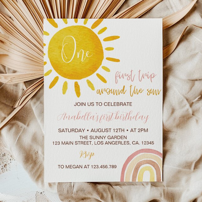 First Trip Around The Sun 1st Birthday Invitation (Creator Uploaded)