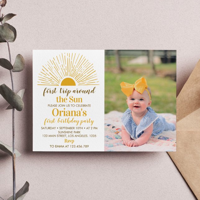 First Trip Around The Sun 1st Birthday Invitation (Creator Uploaded)
