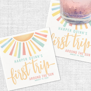 First Trip Around The Sun 1st Birthday Napkins