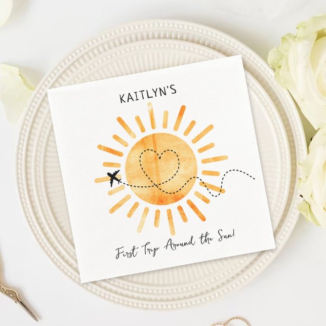 First Trip Around The Sun 1st Birthday Napkins (Creator Uploaded)