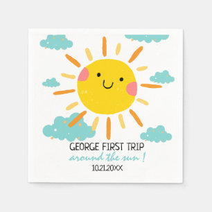 First Trip Around The Sun 1st Birthday Napkins