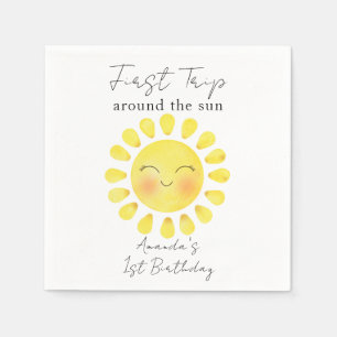 First Trip around the Sun 1st Birthday Napkins