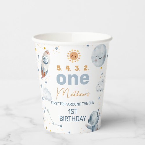 First Trip Around the Sun 1st Birthday Paper Cup