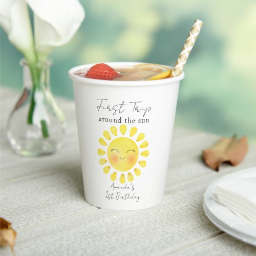 First Trip around the Sun 1st Birthday  Paper Cups