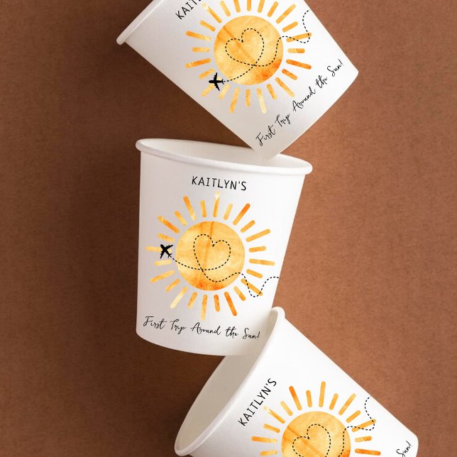 First Trip Around The Sun 1st Birthday Paper Cups (Creator Uploaded)