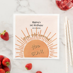 First Trip Around The Sun 1st Birthday Paper Dinner Napkins