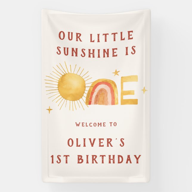 First Trip Around The Sun | 1st Birthday Party   Banner (Vertical)