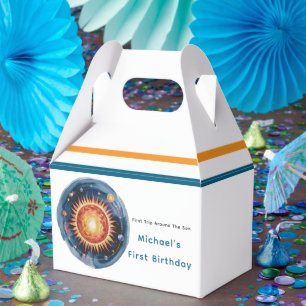 First Trip Around The Sun 1st Birthday Party Favor Boxes