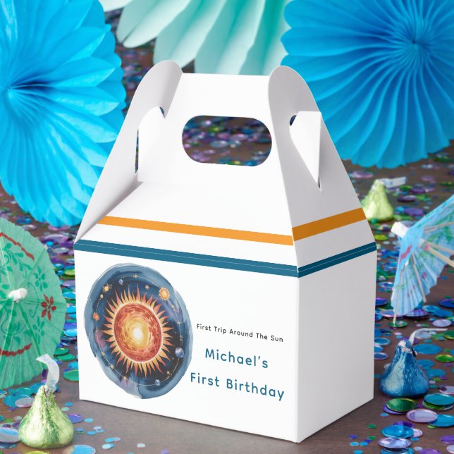 First Trip Around The Sun 1st Birthday Party Favor Boxes (Party)