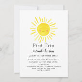 First Trip Around The Sun 1st Birthday Party Invitation (Front)