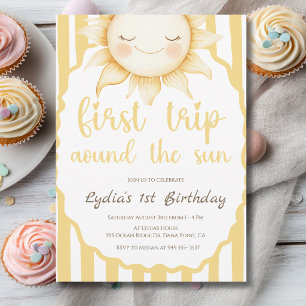 First trip around the Sun 1st Birthday Party Invitation
