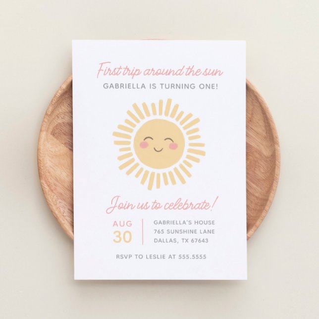 First Trip Around the Sun 1st Birthday Party Invitation (Creator Uploaded)