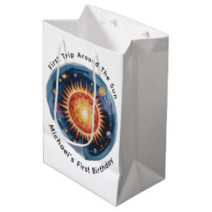 First Trip Around The Sun 1st Birthday Party Medium Gift Bag