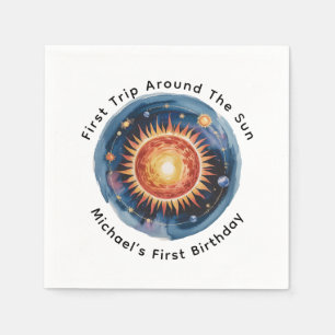 First Trip Around The Sun 1st Birthday Party Napkins