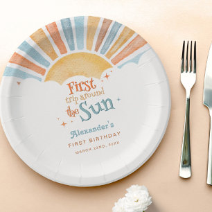 First Trip Around the Sun 1st Birthday Party Paper Plates
