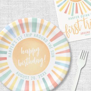 First Trip Around The Sun 1st Birthday Party Paper Plates