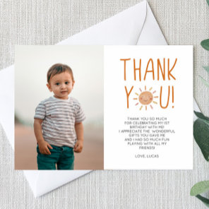 First Trip Around The Sun 1st Birthday Party Thank You Card