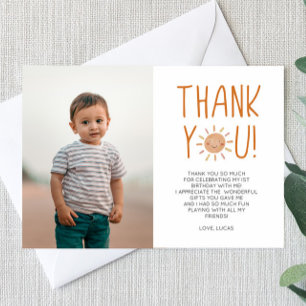 First Trip Around The Sun 1st Birthday Party Thank You Card