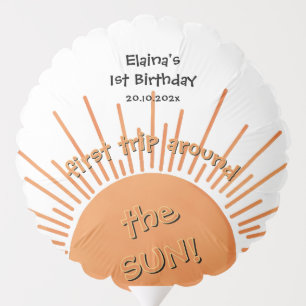 First Trip Around The Sun 1st Birthday Personalize Balloon