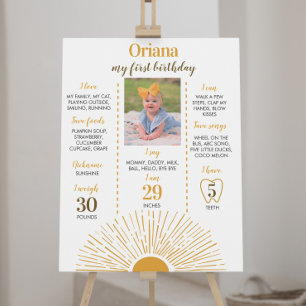 First Trip Around The Sun 1st Birthday Poster