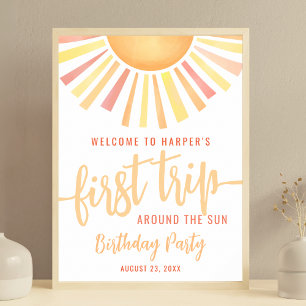 First Trip Around The Sun 1st Birthday Sign