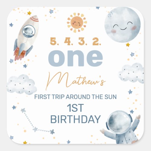 First Trip Around the Sun 1st Birthday Sticker