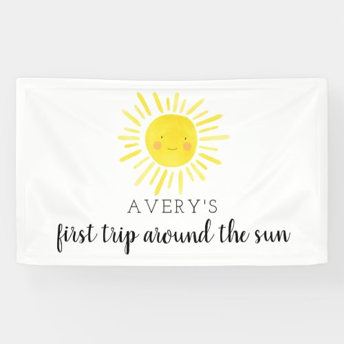 First Trip Around The Sun 1st Birthday Sunshine Banner