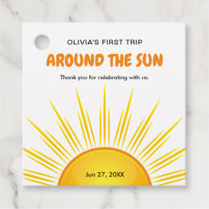 First Trip Around the Sun 1st Birthday Thank You Favor Tags