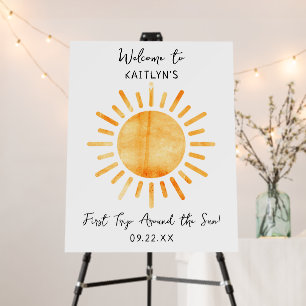 First Trip Around The Sun 1st Birthday Welcome Foam Board