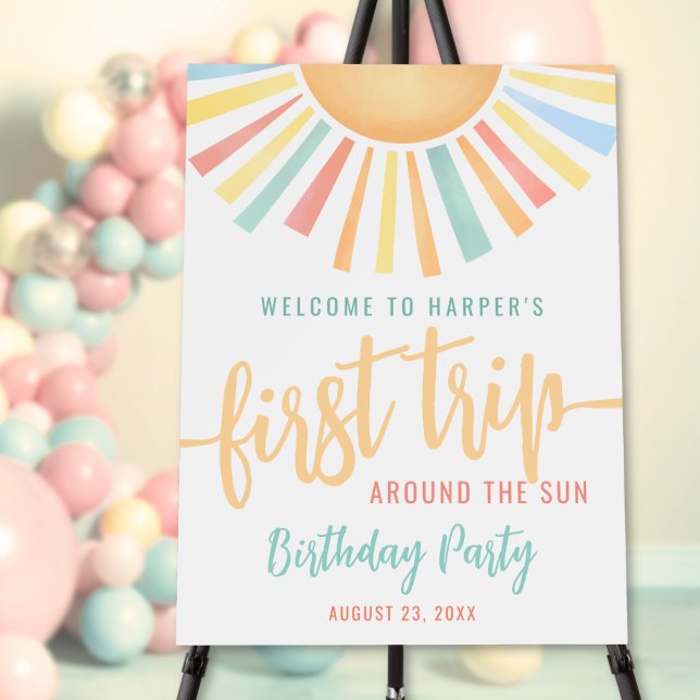 First Trip Around The Sun 1st Birthday Welcome Foam Board (First Trip Around The Sun 1st Birthday Welcome Foam Board)