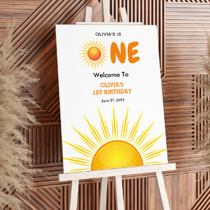 First Trip Around the Sun 1st Birthday Welcome  Foam Board