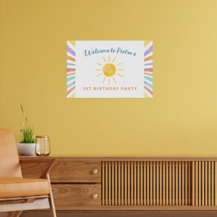 First Trip Around the Sun 1st Birthday Welcome Poster
