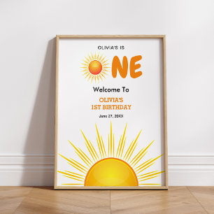 First Trip Around the Sun 1st Birthday Welcome  Poster