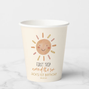 First Trip Around The Sun 1st First Birthday Paper Cups