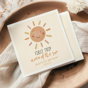 First Trip Around The Sun 1st First Birthday Party Napkins