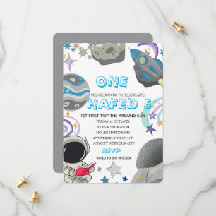 First Trip Around the Sun Astronaut Birthday Party Save The Date