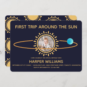 First Trip Around the Sun Baby Birthday Invitation