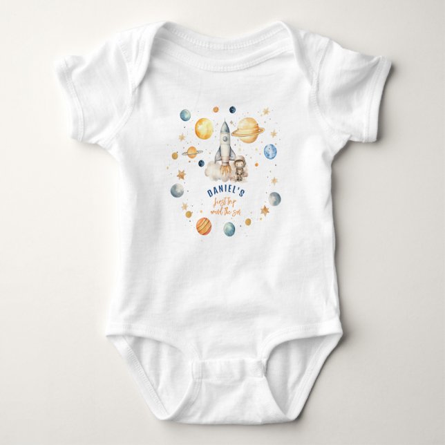 First Trip Around the Sun Baby One-Piece Bodysuit (Front)