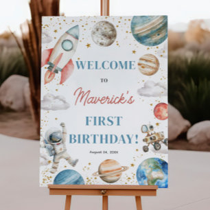 First Trip Around the Sun Birthday 18x24 Welcome Foam Board